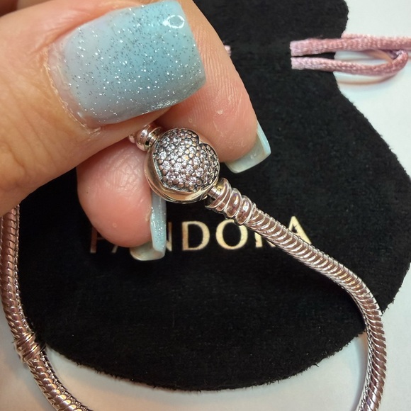 Pandora Silver Bracelet with Sparkling Ball Charm 19 см - Picture 4 of 7